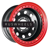 Диски Off-Road Wheels 10x16/5x139,7 ET-44 D110 УАЗ с бедлоком (красный) Черный Диски Off-Road Wheels 10x16/5x139,7 ET-44 D110 УАЗ с бедлоком (красный) Черный